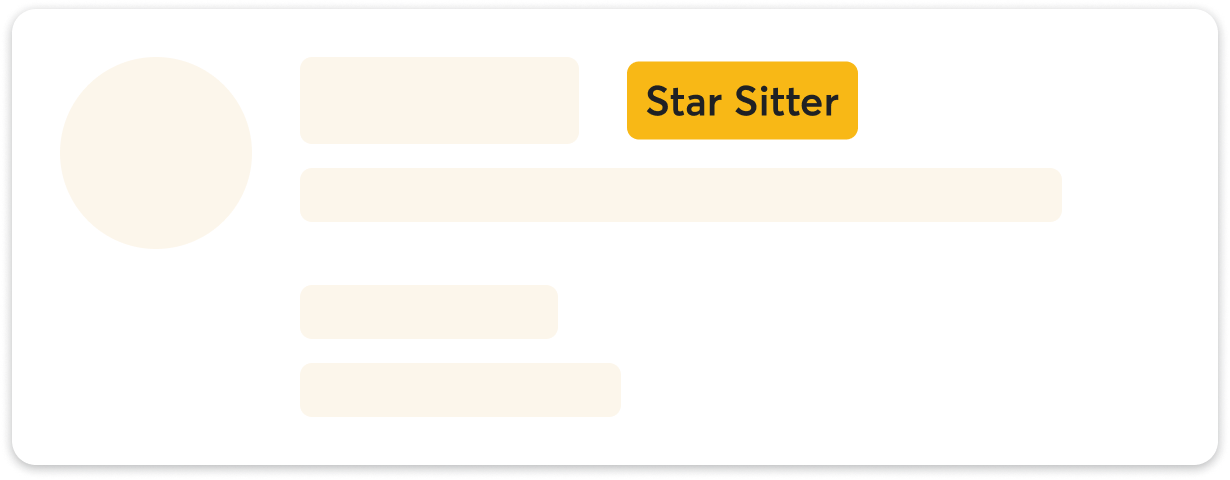 Star Sitter badge on search card
